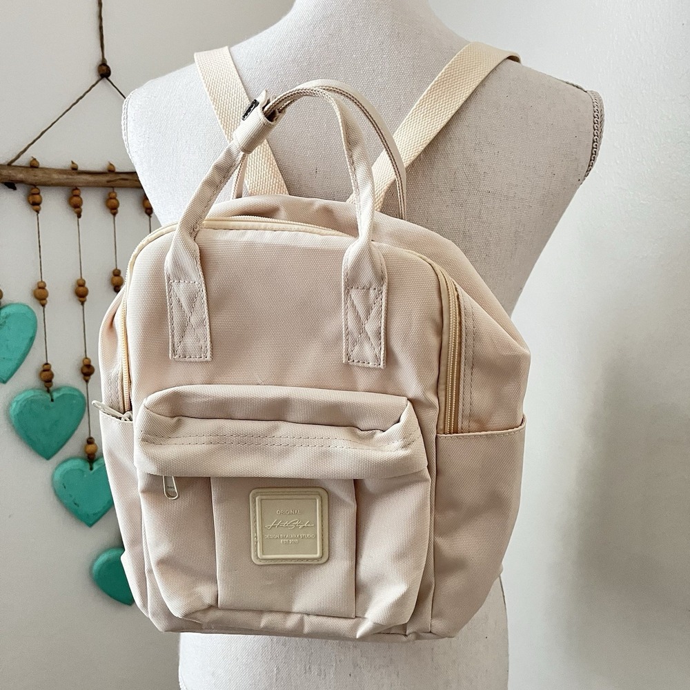 Blush Pink Mini Backpack NWOT lunchbox 12x12 nylon small pastel pastelcore